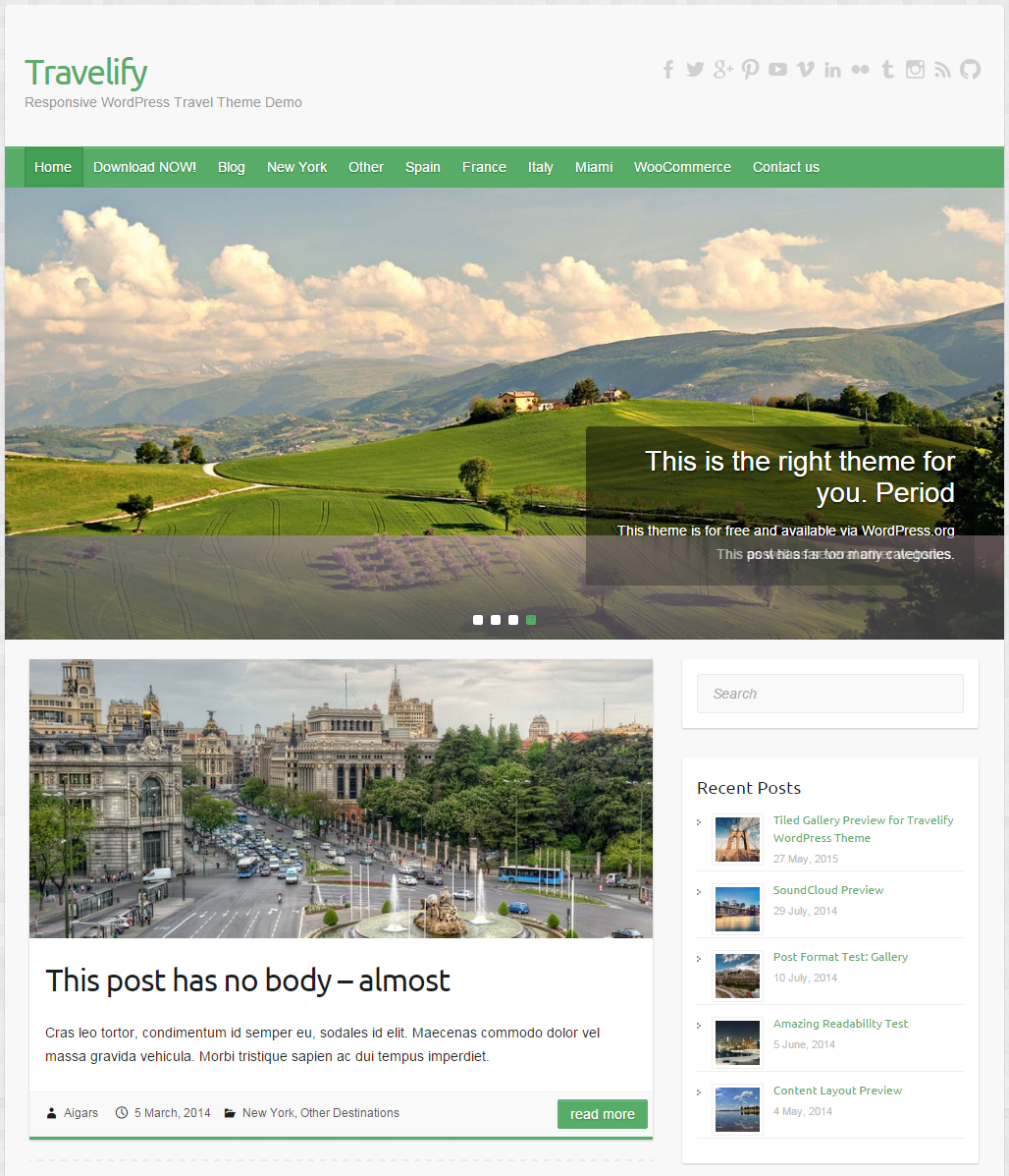 Themes WordPress Travelify - Du lịch