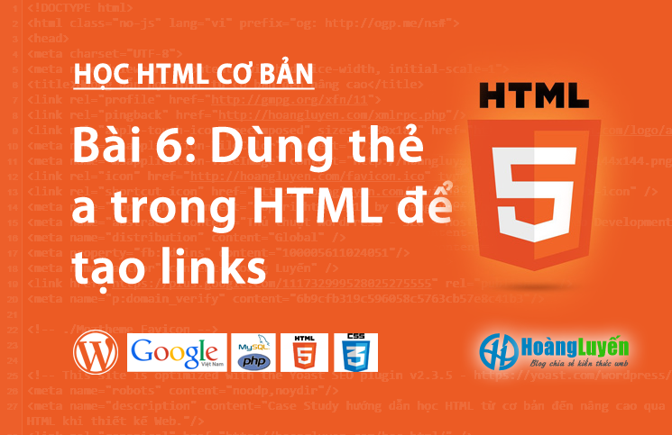 Dùng thẻ a trong HTML tạo links