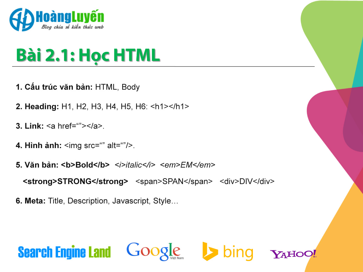 Bài 2.1 Học HTML để tự tay tối ưu website chuẩn SEO