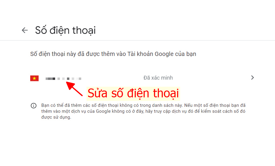 Cách thêm số điện thoại cho email Google > Cách thêm số điện thoại cho email Google