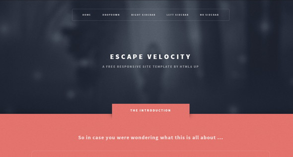 49 Template Responsive HTML5 CSS3 miễn phí > Escape Velocity