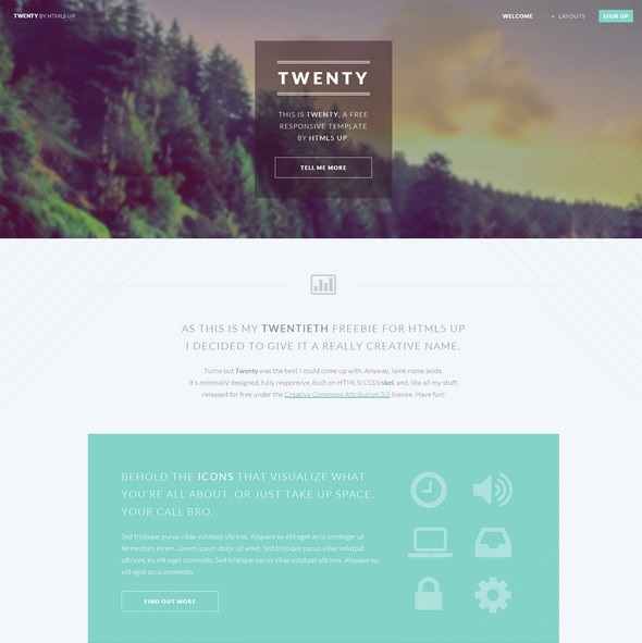 49 Template Responsive HTML5 CSS3 miễn phí > Twenty HTML5 Parallax Template