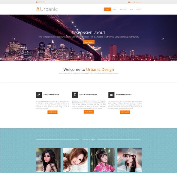 49 Template Responsive HTML5 CSS3 miễn phí > Urbanic – Bootstrap Template