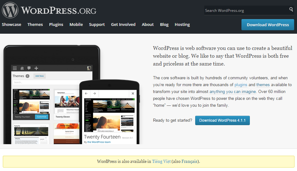 Bài 5: WordPress.com và WordPress.org khác nhau thế nào? > wordpress.org