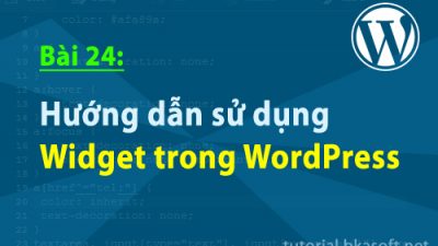Bài 24: 	Hướng dẫn sử dụng Widget trong WordPress