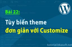 Bài 22: Tùy biến theme đơn giản với Customize