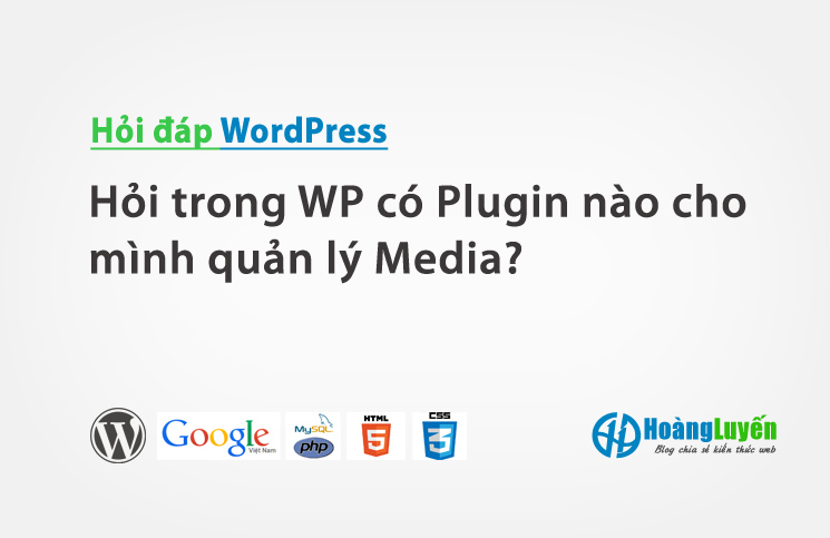 Hỏi trong WP có Plugin nào cho mình quản lý Media?
