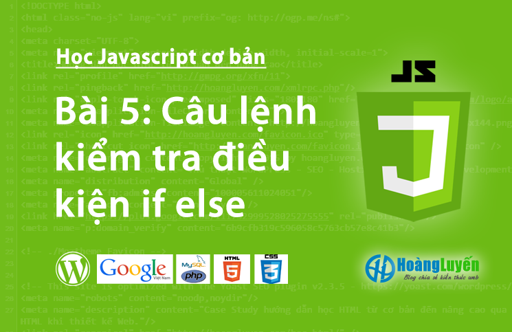 Câu lệnh kiểm tra điều kiện if else trong Javascript