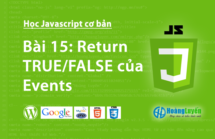 Return TRUE/FALSE của Events trong Javascript