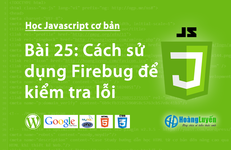 Cách sử dụng Firebug để kiểm tra lỗi Javascript