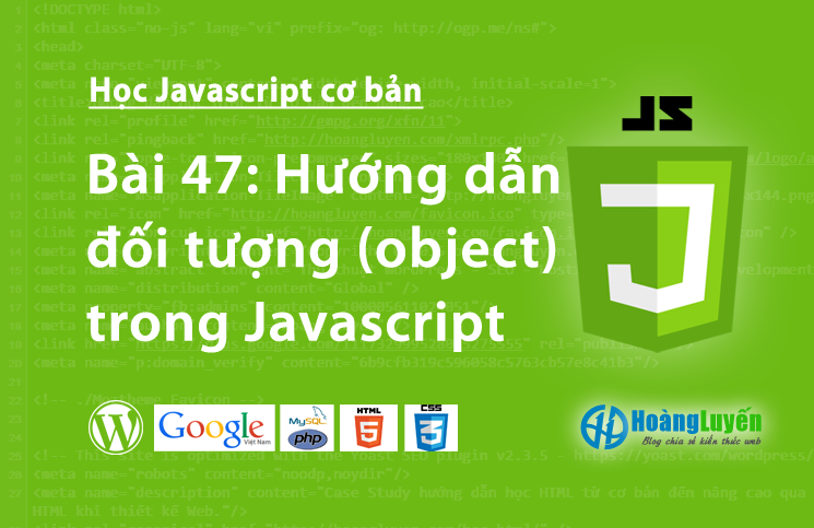 Hướng dẫn đối tượng (object) trong Javascript