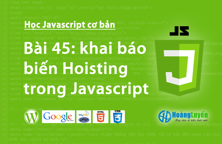 khai báo biến Hoisting trong Javascript