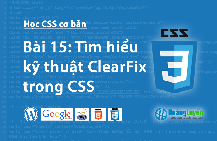 Thuộc tính Clear:both,left,right trong CSS